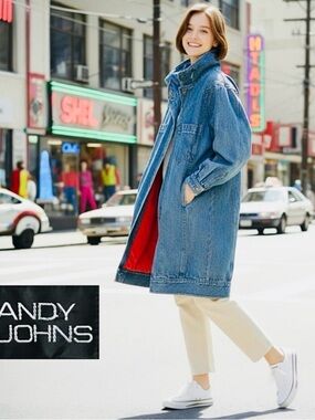 Vintage Andy Johns Jean Jacket Vintage Fleece Lined with Hood